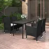 Image de vidaXL Ensemble à manger de jardin coussins 5 pcs Résine tressée Verre
