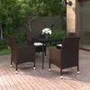 Image de vidaXL Ensemble à manger de jardin coussins 5 pcs Résine tressée Verre