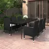 Image de vidaXL Ensemble à manger de jardin coussins 7 pcs Résine tressée Verre