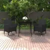 Image de vidaXL Ensemble à manger de jardin coussins 3 pcs Résine tressée Verre