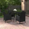 Image de vidaXL Ensemble à manger de jardin coussins 5 pcs Résine tressée Verre