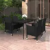 Image de vidaXL Ensemble à manger de jardin coussins 5 pcs Résine tressée Verre