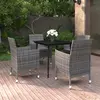 Image de vidaXL Ensemble à manger de jardin coussins 5 pcs Résine tressée Verre