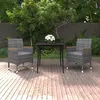 Image de vidaXL Ensemble à manger de jardin coussins 3 pcs Résine tressée Verre