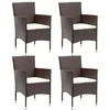 Image de vidaXL Chaises à manger de jardin lot de 4 résine tressée marron