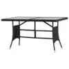 Image de vidaXL Table de jardin Noir 140x80x74 cm Résine tressée