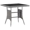 Image de vidaXL Table de jardin gris 80x80x74 cm résine tressée