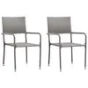 Image de vidaXL Chaise à dîner de jardin empilable lot de 2 gris résine tressée