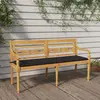 Image de vidaXL Banc Batavia avec coussin anthracite 150 cm Bois de teck massif