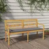 Image de vidaXL Banc Batavia avec coussin gris 150 cm Bois de teck massif