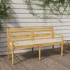 Image de vidaXL Banc Batavia avec coussin crème 150 cm Bois de teck massif