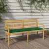 Image de vidaXL Banc Batavia avec coussin vert 150 cm Bois de teck massif