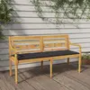 Image de vidaXL Banc Batavia avec coussin anthracite 150 cm Bois de teck massif