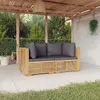 Image de vidaXL Canapés d'angle de jardin et coussins 2 pcs Bois teck massif