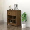 Image de vidaXL Buffet Marron miel 70x35x80 cm Bois massif de pin