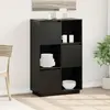 Image de vidaXL Buffet Noir 74x35x117 cm Bois massif de pin