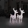 Image de vidaXL Rennes de Noël 2 pcs 80 LED Blanc chaud Acrylique