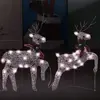 Image de vidaXL Rennes de Noël 2 pcs Doré 40 LED