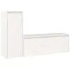 Image de vidaXL Meubles TV 2 pcs Blanc Bois massif de pin