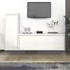 Image de vidaXL Meubles TV 2 pcs Blanc Bois massif de pin