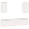 Image de vidaXL Meubles TV 4 pcs Blanc Bois massif de pin