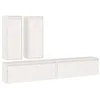 Image de vidaXL Meubles TV 4 pcs Blanc Bois massif de pin