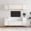 Image de vidaXL Meubles TV 6 pcs Blanc Bois massif de pin
