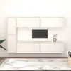 Image de vidaXL Meubles TV 6 pcs Blanc Bois massif de pin