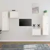 Image de vidaXL Meubles TV 4 pcs Blanc Bois massif de pin