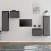 Image de vidaXL Meubles TV 4 pcs Gris Bois massif de pin