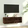 Image de vidaXL Armoire murale TV Chêne fumé 100x30x30 cm Bois d'ingénierie