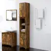Image de vidaXL Armoire de bain Chêne fumé 30x30x183,5 cm Bois d'ingénierie