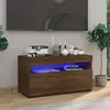 Image de vidaXL Meuble TV avec lumières LED Chêne marron 75x35x40 cm