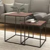 Image de vidaXL Ensemble de table basse 2 pcs Bois d'ingénierie et métal