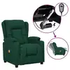 Image de vidaXL Fauteuil électrique de massage Vert foncé Tissu