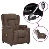 Image de vidaXL Fauteuil électrique de massage Taupe Tissu