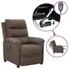 Image de vidaXL Fauteuil inclinable électrique Taupe Tissu
