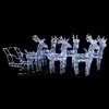 Image de vidaXL Décoration de Noël Rennes et traîneau 320 LED Acrylique