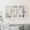 Image de vidaXL Étagère murale 8 compartiments Blanc brillant