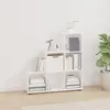 Image de vidaXL Bibliothèque escalier Blanc brillant 107 cm Bois d'ingénierie