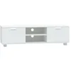 Image de vidaXL Meuble TV Centre de Divertissement Armoire Multimédia Meuble de Salon Salle de Séjour Intérieur Blanc 140x40,5x35 cm Bois d'Ingénierie