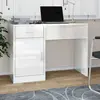 Image de vidaXL Bureau avec tiroir et armoire Blanc brillant 100x40x73 cm