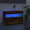 Image de vidaXL Meuble TV avec lumières LED Chêne fumé 60x35x40 cm
