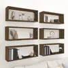 Image de vidaXL Étagères murales cube 6 pcs Chêne marron Bois d ingénierie