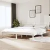 Image de vidaXL Cadre de lit Blanc Bois de pin massif 160x200 cm