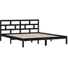 Image de vidaXL Cadre de lit sans matelas noir bois massif