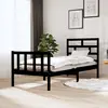 Image de vidaXL Cadre de lit sans matelas noir bois de pin massif