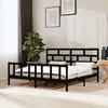 Image de vidaXL Cadre de lit sans matelas noir bois massif 200x200 cm