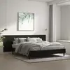 Image de vidaXL Tête de lit murale Noir 240x1,5x80 cm Bois d'ingénierie