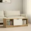 Image de vidaXL Table basse blanc et chêne sonoma 102x50x36cm bois d'ingénierie